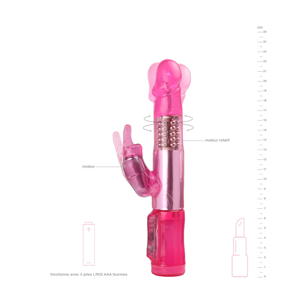 be-happy-petit-rabbit-vibromasseur-rose-rotation-billes image 2