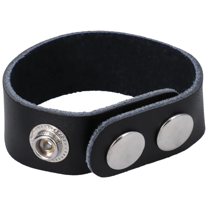 doc-johnson-rock-solid-anneau-p-nis-cuir-noir-3-pressions image 1