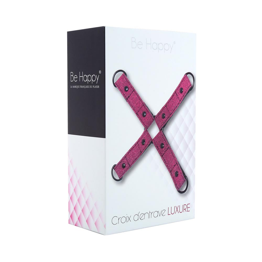 be-happy-croix-d-attache-luxure-rose-bdsm-simili-cuir image 2