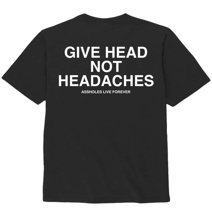 assholes-live-forever-give-head-t-shirt-coton-noir-s image 2