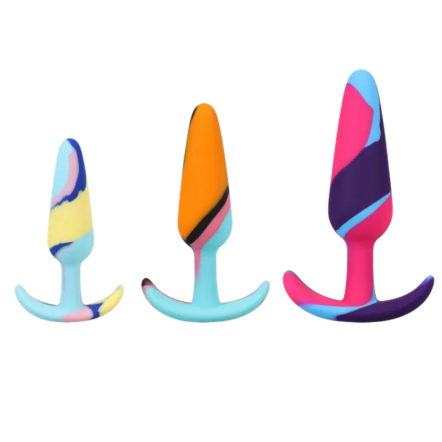 doc-johnson-mood-naughty-1-kit-3-plugs-anaux-silicone-multicolore image 1