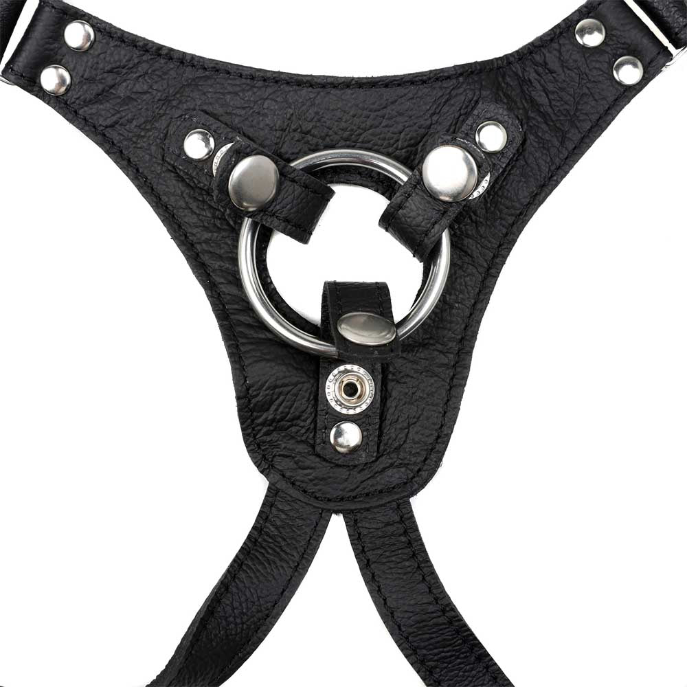 be-happy-harnais-cuir-3-anneaux-gode-ceinture-noir-l-xl image 3