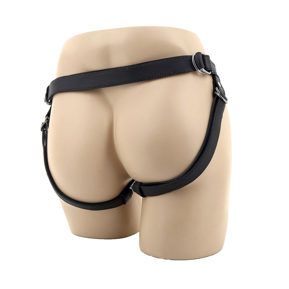 be-happy-harnais-cuir-3-anneaux-gode-ceinture-noir-l-xl image 2