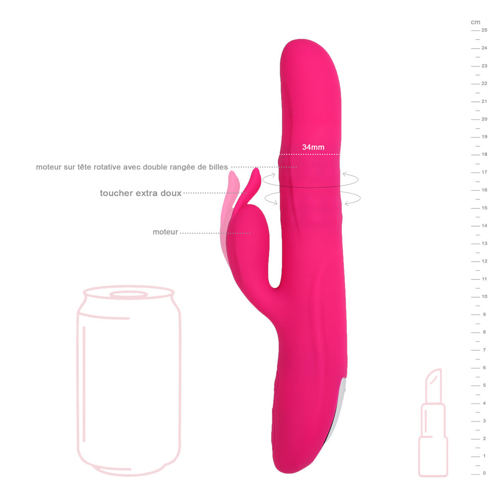 be-happy-rabbit-vibrant-virevolte-vibromasseur-rose-rotatif image 3