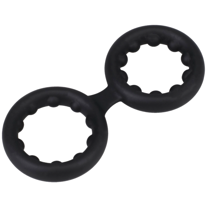 doc-johnson-rock-solid-double-stamina-anneau-silicone-billes-noir image 1