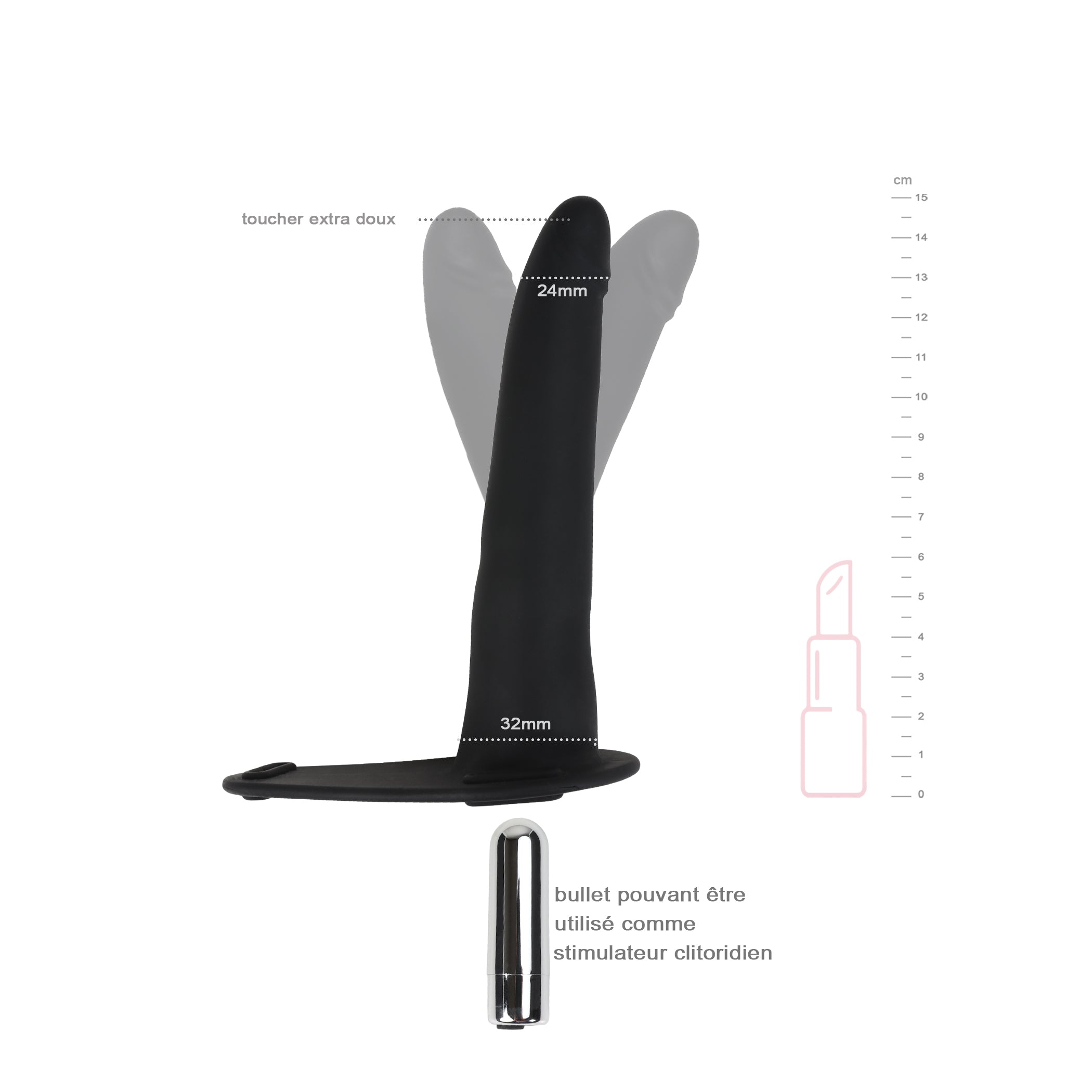 be-happy-godes-ceintures-harnais-dildo-vibrant-fin-noir-bullet image 2
