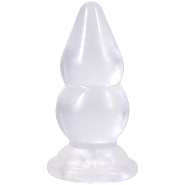 doc-johnson-crystal-jellies-double-pop-plug-anal-15-cm-transparent image 1