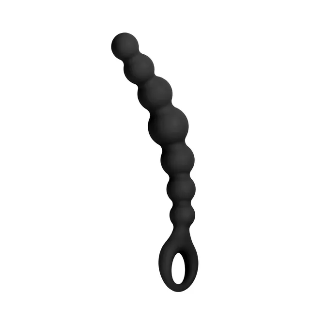 be-happy-chaine-anale-plaisir-sextoy-noir-rose-silicone image 1