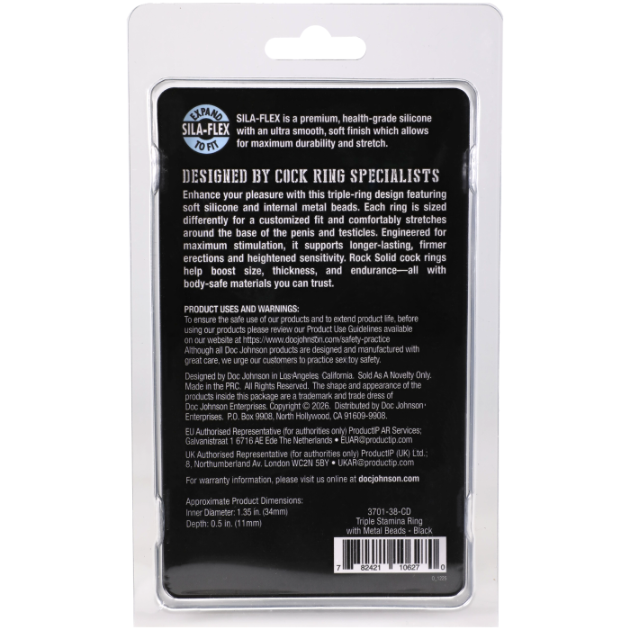 doc-johnson-rock-solid-triple-anneau-rection-silicone-noir image 3