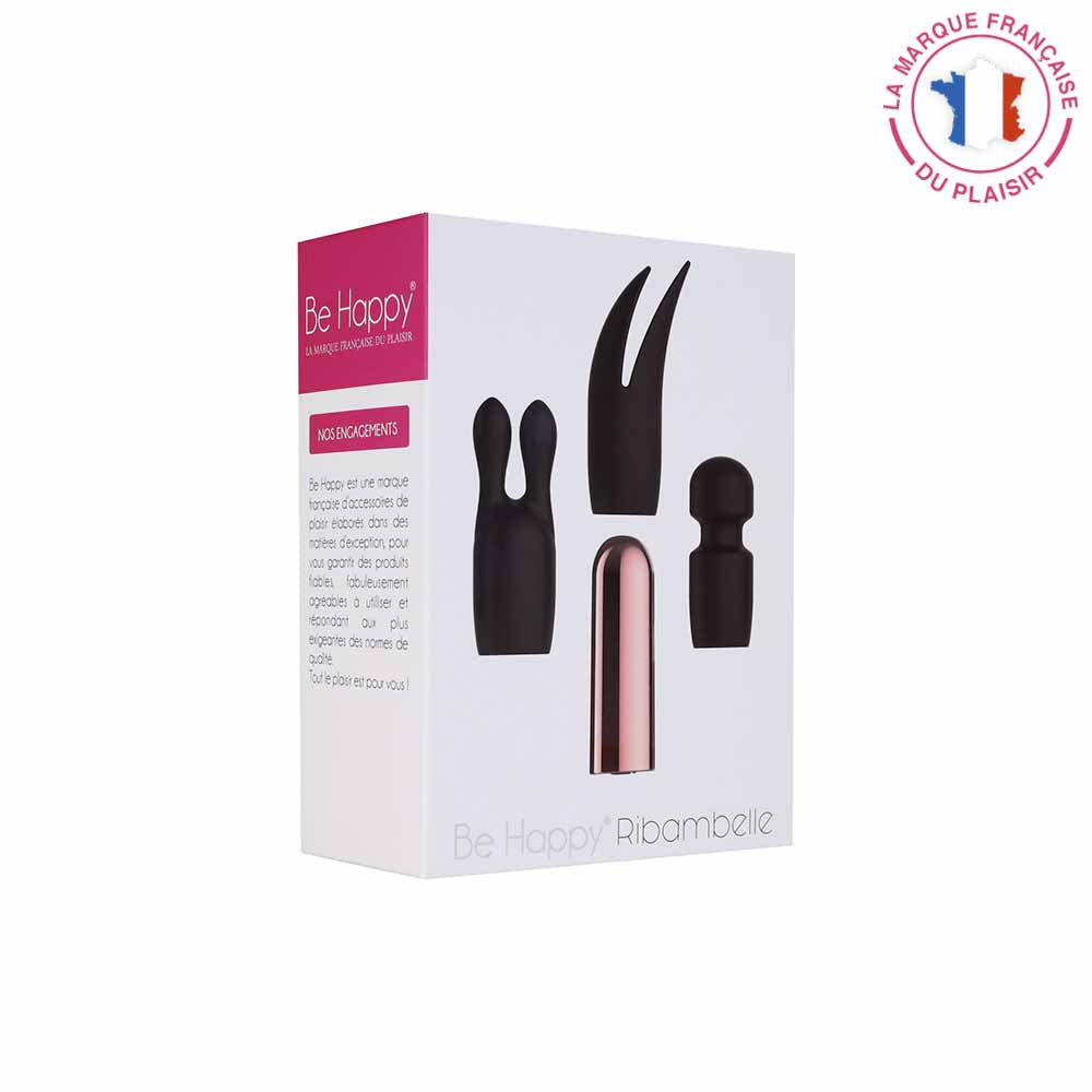 be-happy-ribambelle-stimulateur-clitoridien-noir-or-3-embouts image 4