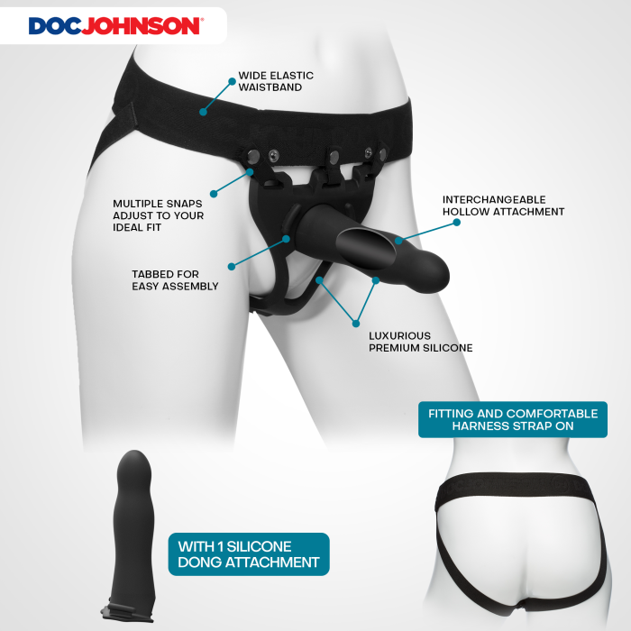 doc-johnson-body-extensions-be-daring-kit-strap-on-silicone-18cm image 2