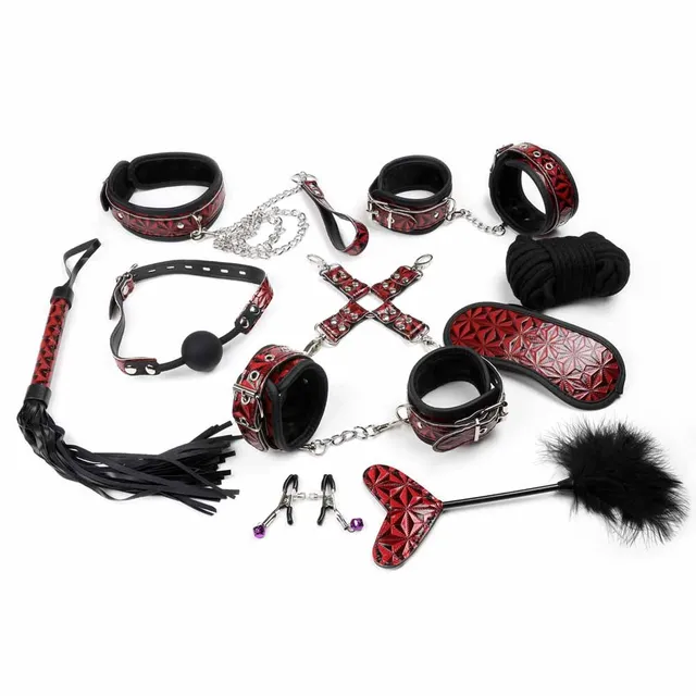 be-happy-imp-rieux-set-attache-similicuir-noir-rouge image 1