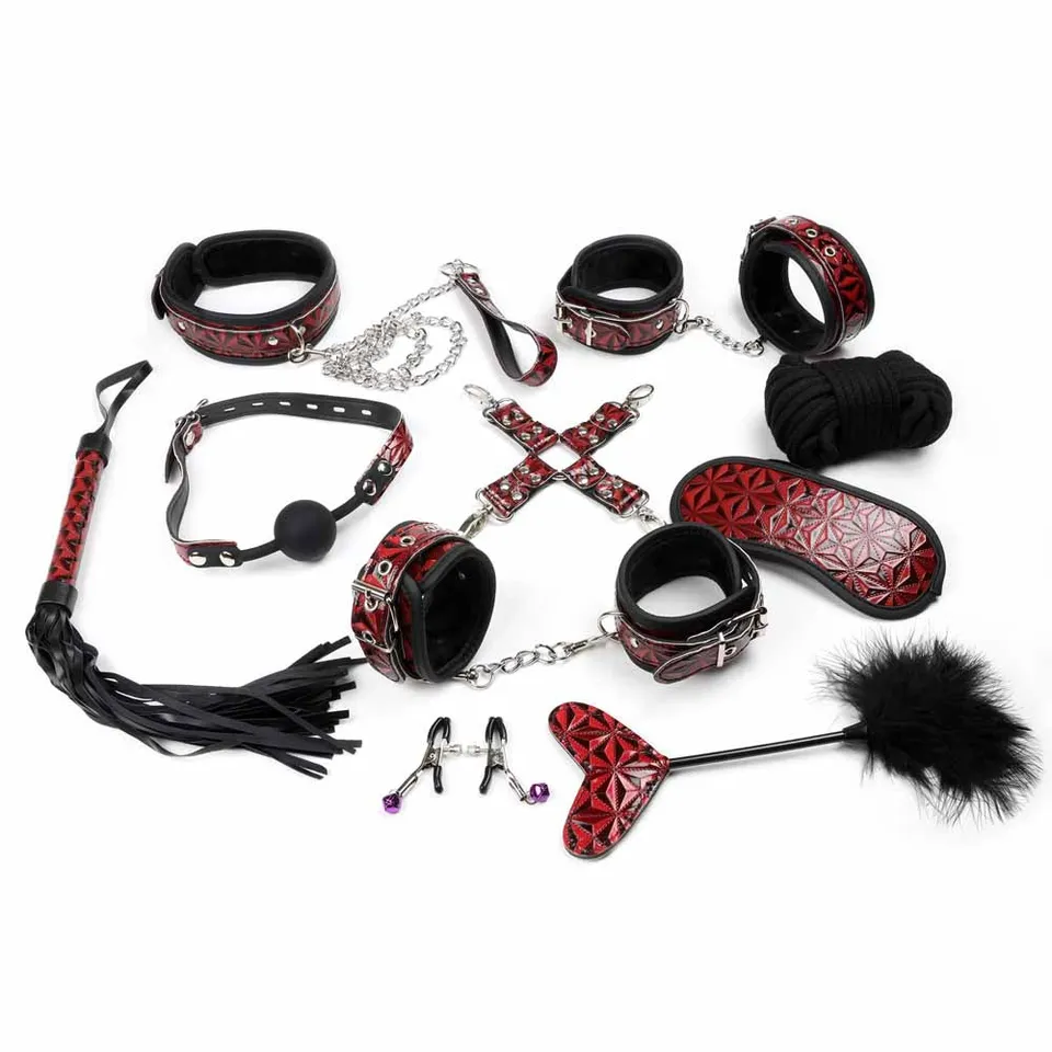 be-happy-imp-rieux-set-attache-similicuir-noir-rouge image 1
