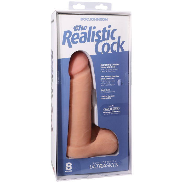 doc-johnson-the-realistic-cock-gode-ventouse-20-cm-vanilla image 8