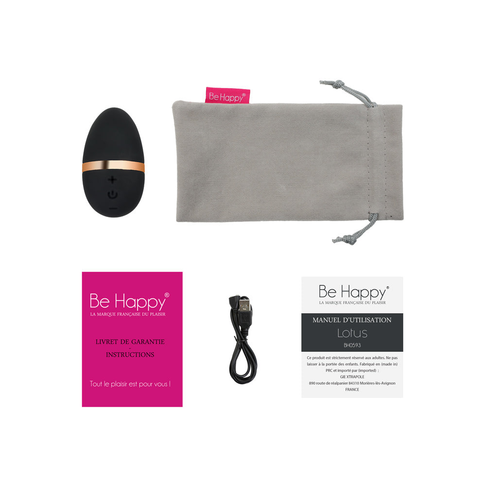 be-happy-lotus-galet-vibrant-clitoridien-noir-et-or-silicone-doux image 5