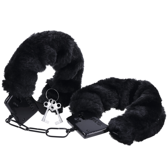 doc-johnson-merci-fluff-cuffs-menottes-noir-fourrure image 1