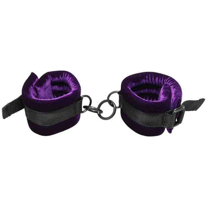 doc-johnson-merci-velvet-menottes-chevilles-velours-violet image 1