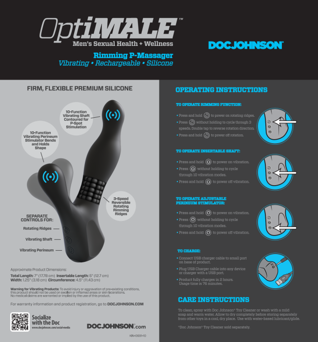 optimale-rimming-p-massager-masseur-prostate-vibrant-noir image 4