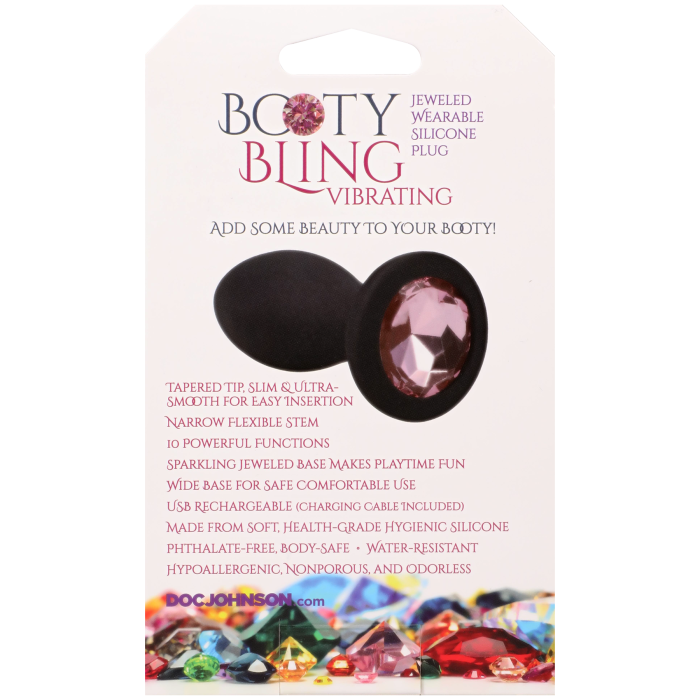 doc-johnson-booty-bling-plug-anal-vibrant-silicone-rose-7-cm image 6