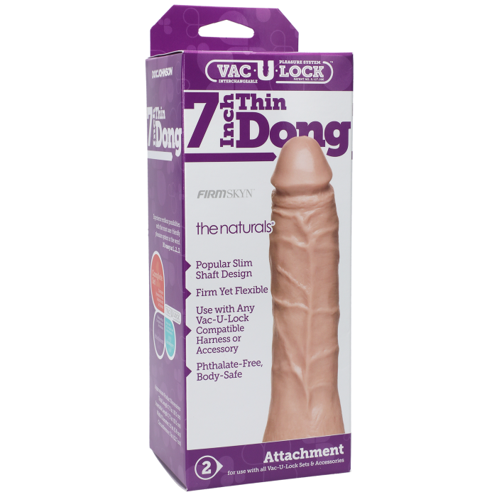 doc-johnson-vac-u-lock-thin-dong-7-pouces-gode-cream image 2