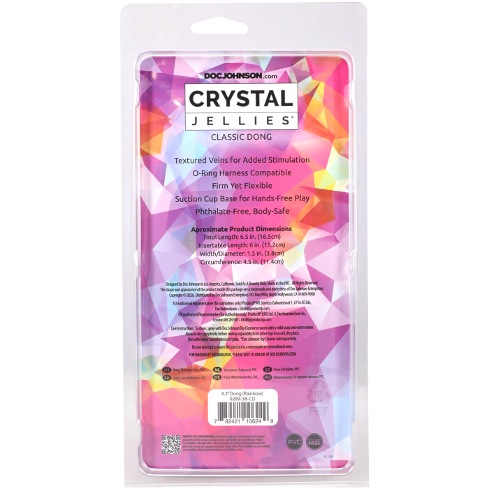 doc-johnson-crystal-jellies-dong-gode-16-5-cm-rainbow-souple image 6