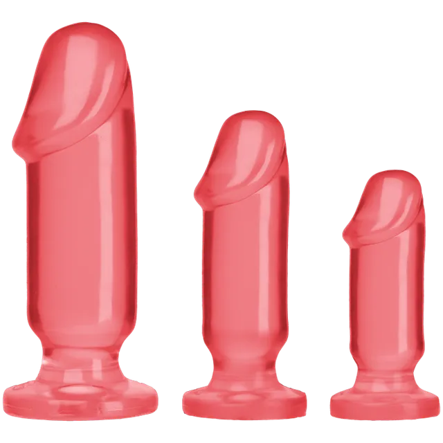 doc-johnson-crystal-jellies-kit-3-plugs-anal-rose-tailles-s-m-l image 1