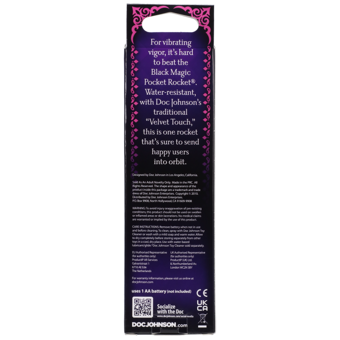doc-johnson-black-magic-pocket-rocket-mini-vibro-noir-tanche image 4