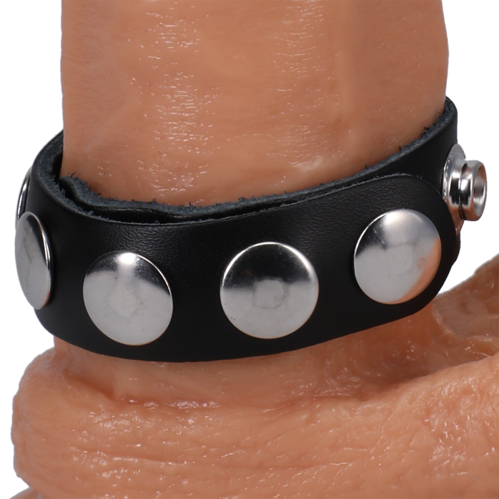 doc-johnson-rock-solid-leather-5-snap-cockring-noir image 6