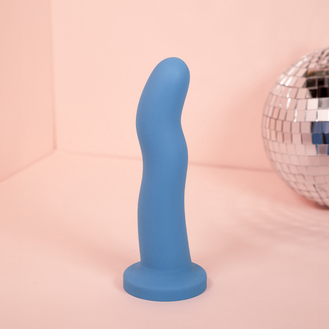 be-happy-virage-gode-ventouse-bleu-silicone image 1
