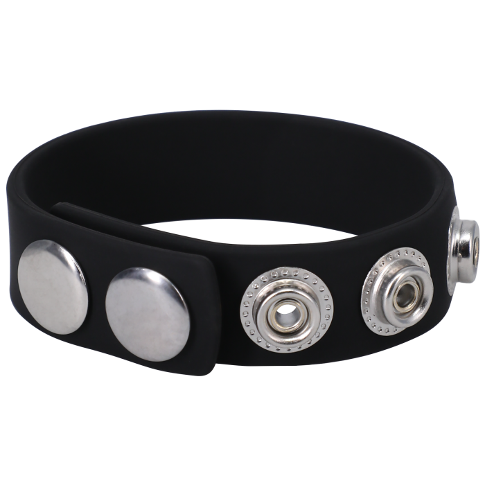 doc-johnson-rock-solid-silicone-5-snap-cock-ring-noir-silicone image 2