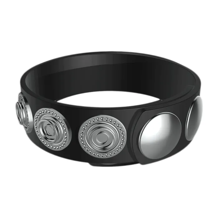 doc-johnson-rock-solid-silicone-5-snap-cock-ring-noir-silicone image 1