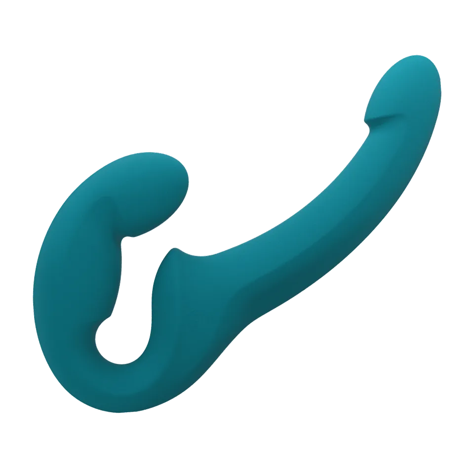 fun-factory-share-lite-double-gode-bleu-sans-vibration-harnais image 1