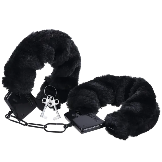 doc-johnson-merci-fluff-cuffs-menottes-noir-fourrure image 1
