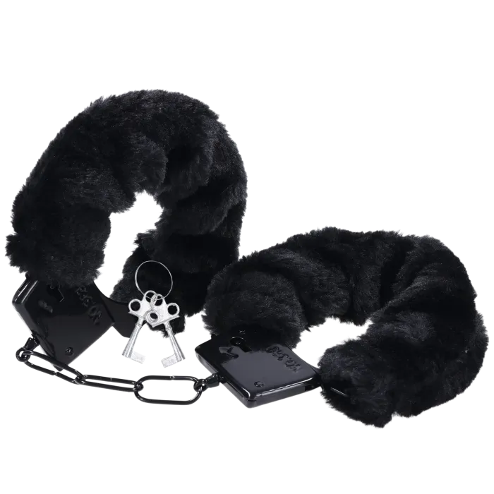 doc-johnson-merci-fluff-cuffs-menottes-noir-fourrure image 1
