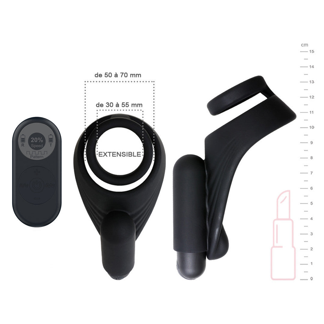 be-happy-vortex-cockring-vibrant-t-l-command-noir-silicone image 5