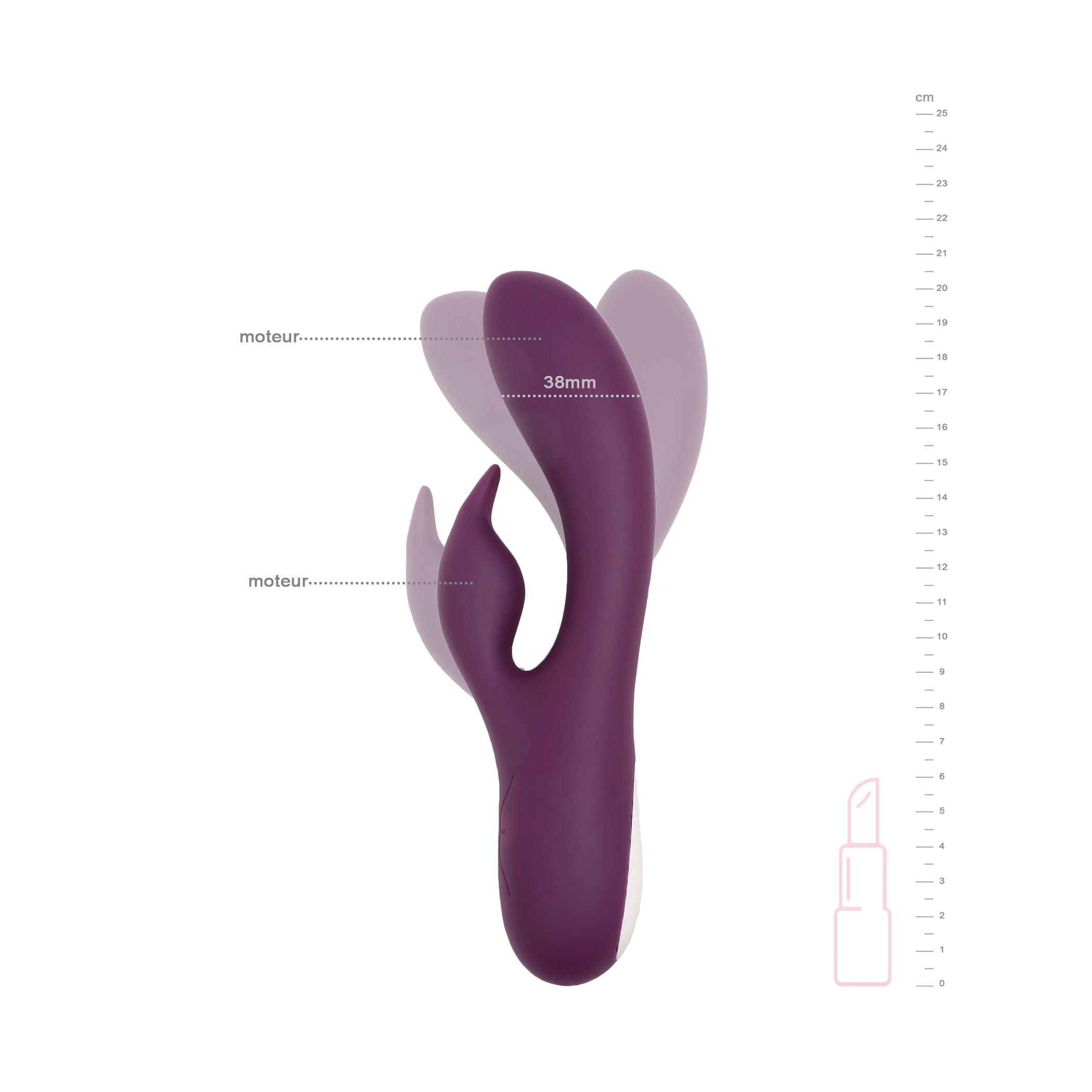 be-happy-extase-rabbit-vibromasseur-violet-silicone-rechargeable image 2