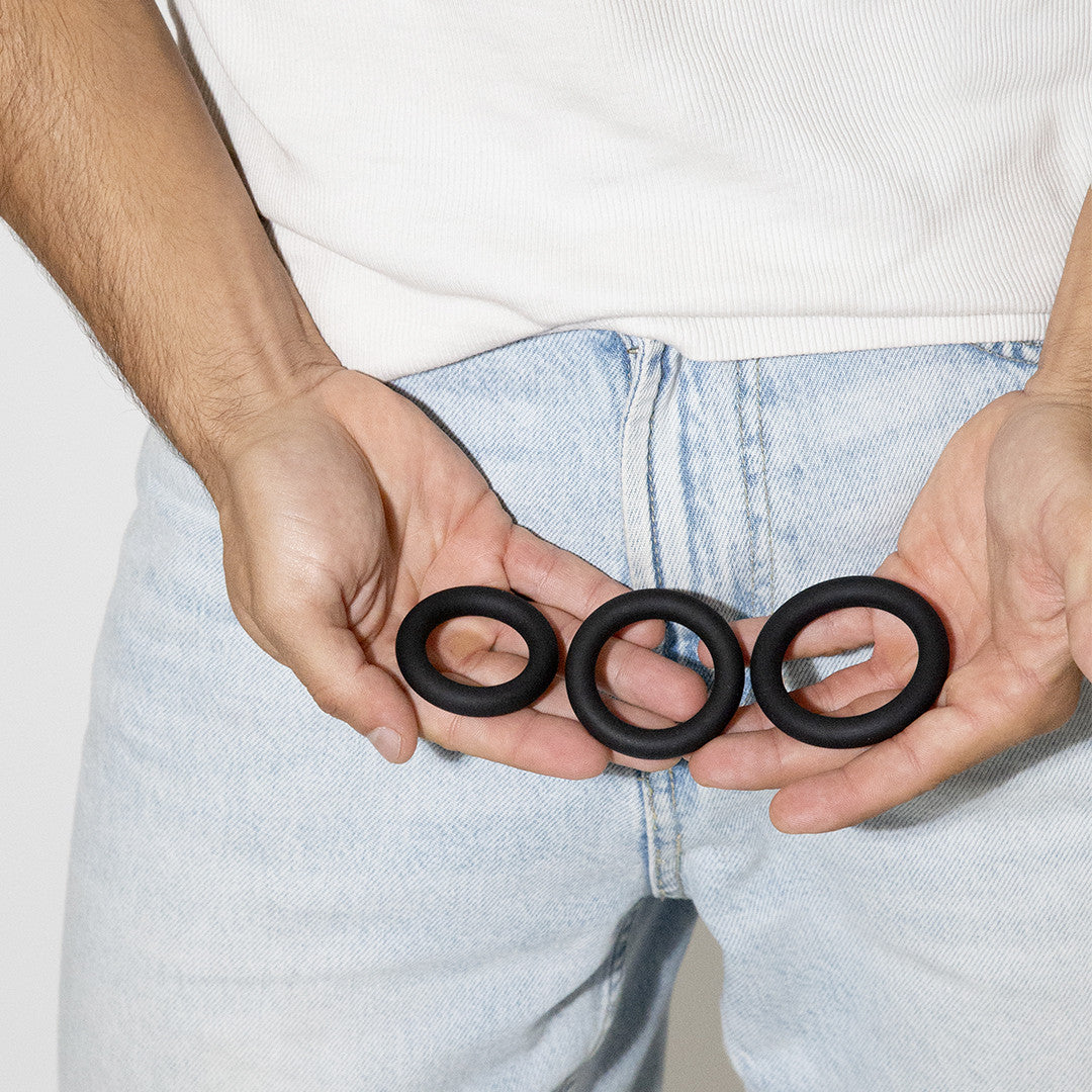 be-happy-trio-cockrings-pais-anneau-p-nien-noir-rection image 1