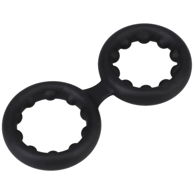 doc-johnson-rock-solid-double-stamina-anneau-silicone-billes-noir image 1