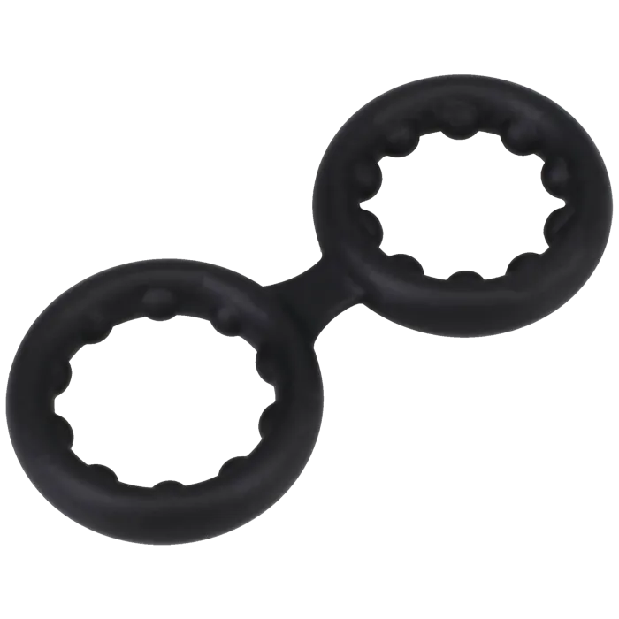 doc-johnson-rock-solid-double-stamina-anneau-silicone-billes-noir image 1