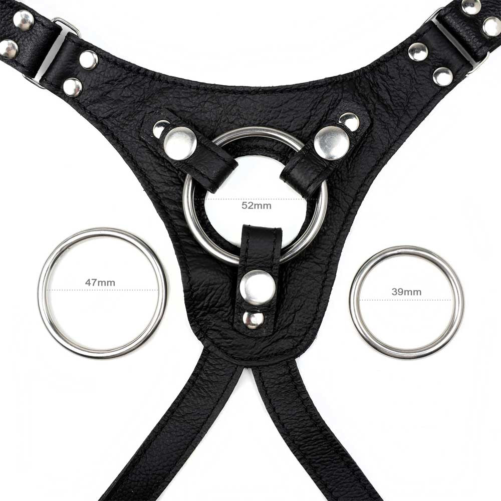 be-happy-harnais-cuir-3-anneaux-gode-ceinture-noir-l-xl image 4