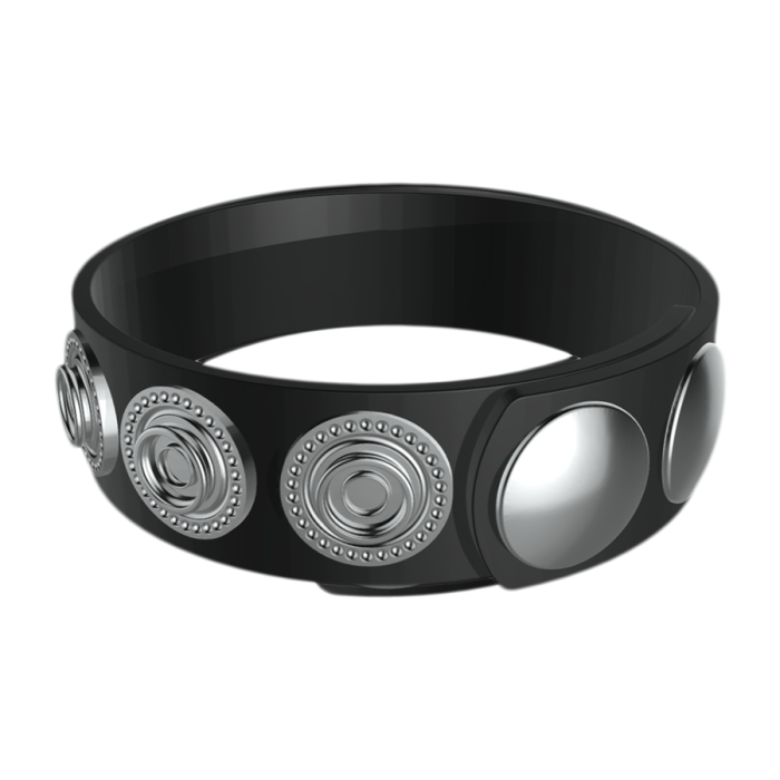 doc-johnson-rock-solid-silicone-5-snap-cock-ring-noir-silicone image 1