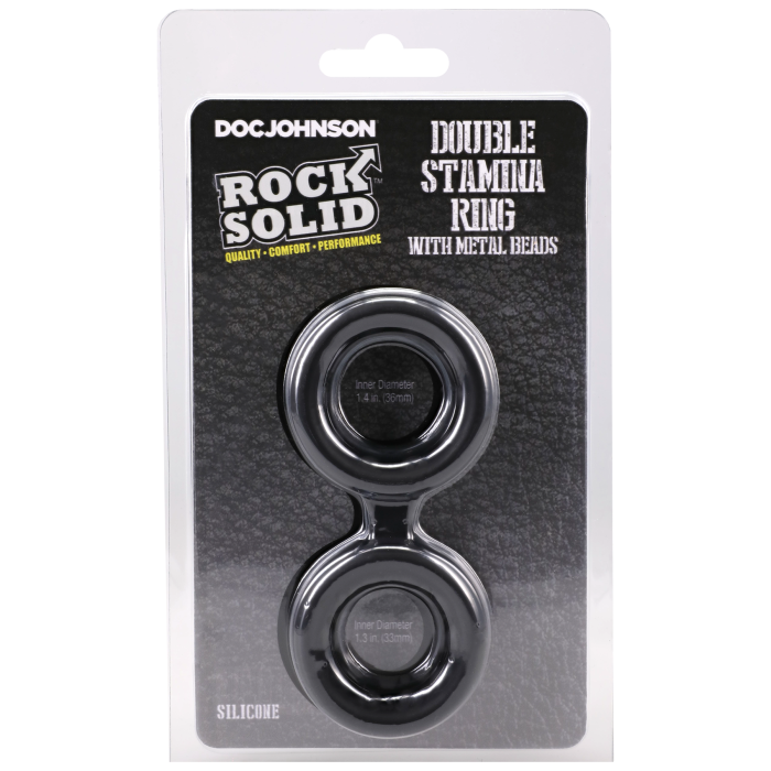 doc-johnson-rock-solid-double-stamina-anneau-silicone-billes-noir image 2