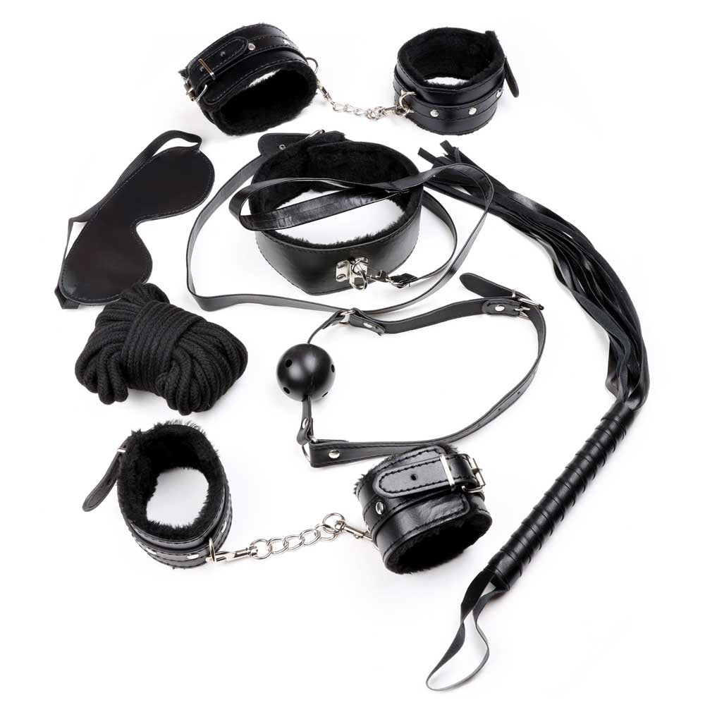 be-happy-domination-soft-kit-punition-8-accessoires-noir image 1
