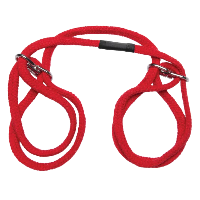 doc-johnson-bondage-japonais-menottes-coton-rouge-et-noir image 1