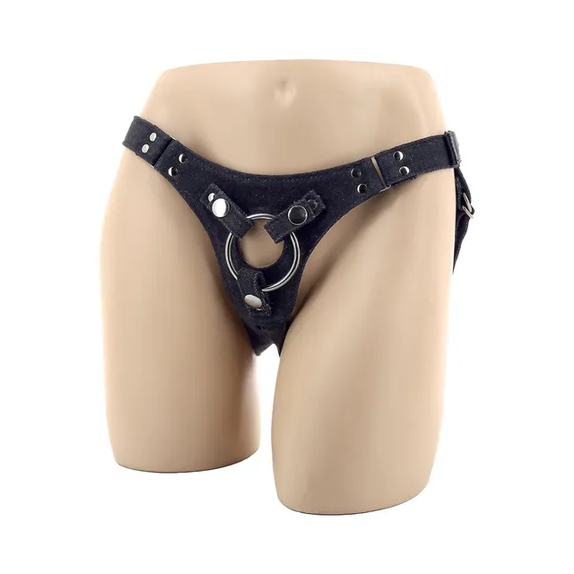 be-happy-harnais-jean-epais-deluxe-noir-gode-ceinture-s-m image 1