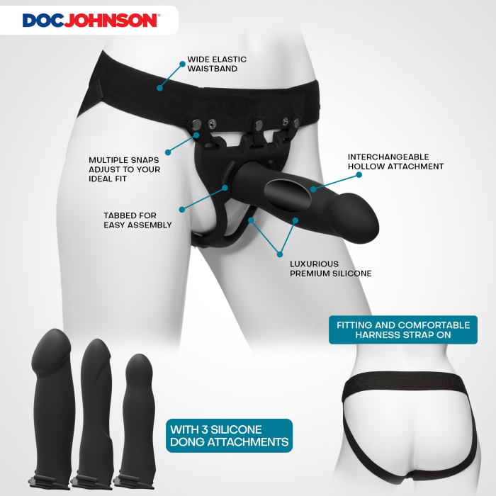 doc-johnson-body-extensions-be-ready-kit-strap-on-silicone-4-pcs image 2