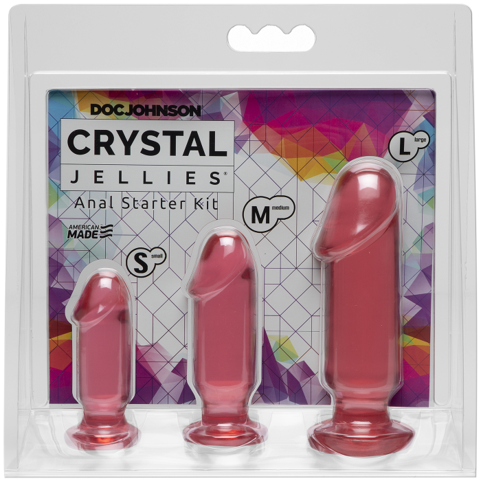 doc-johnson-crystal-jellies-kit-3-plugs-anal-rose-tailles-s-m-l image 2