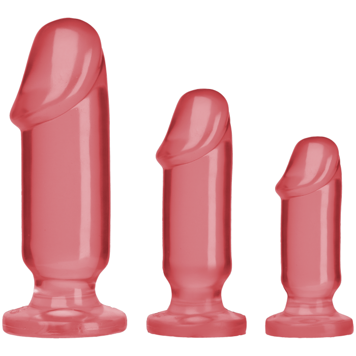 doc-johnson-crystal-jellies-kit-3-plugs-anal-rose-tailles-s-m-l image 1