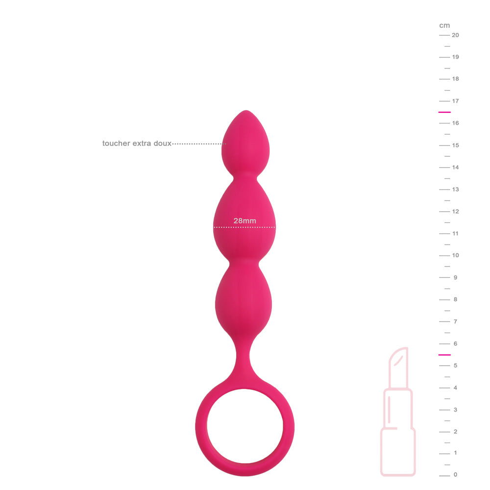 be-happy-cha-ne-anale-sph-res-plaisir-silicone-rose-3-billes image 2