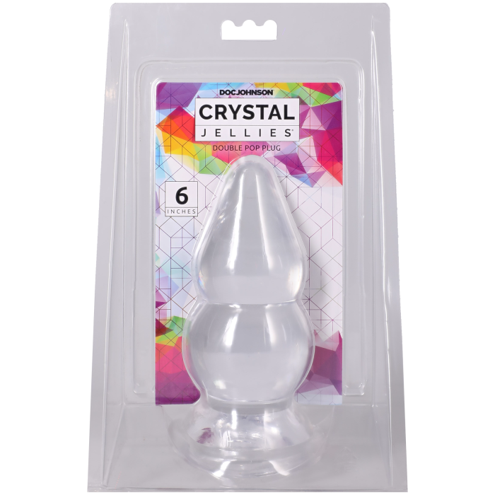 doc-johnson-crystal-jellies-double-pop-plug-anal-15-cm-transparent image 3